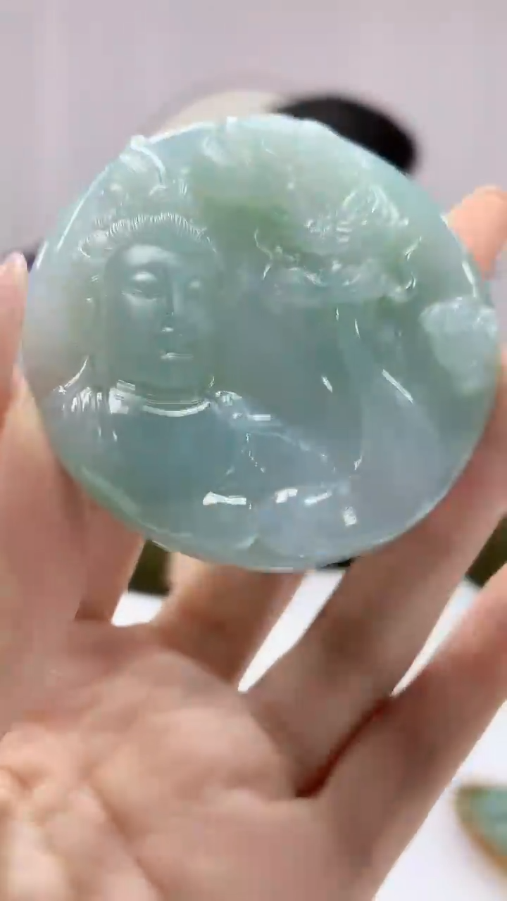 【闪购商品】定制翡翠未镶嵌4917DD-毛货挂件131