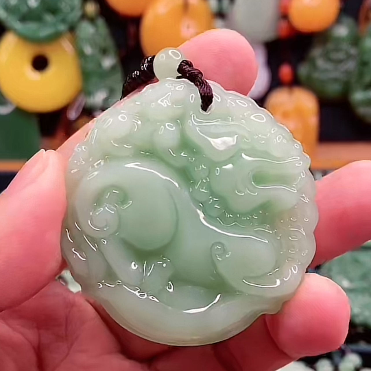  1.浅绿双面貔貅经典百搭款吊坠