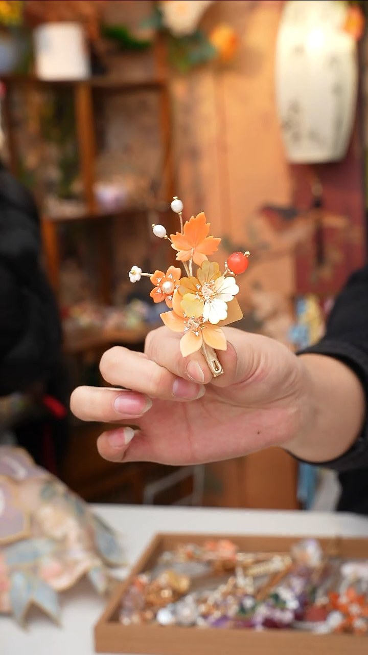 铜合金无锦簪阁绒花孤孤