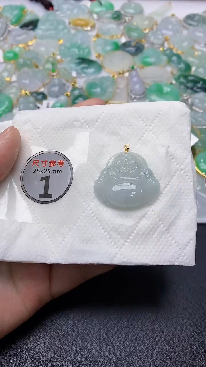 颈饰18K金镶嵌翡翠 天然缅甸A货百元以上9元证书费自理