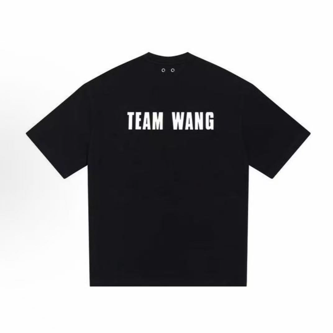 TEAM 王 黑色短袖 白LOGO 胶标 潮流服饰 