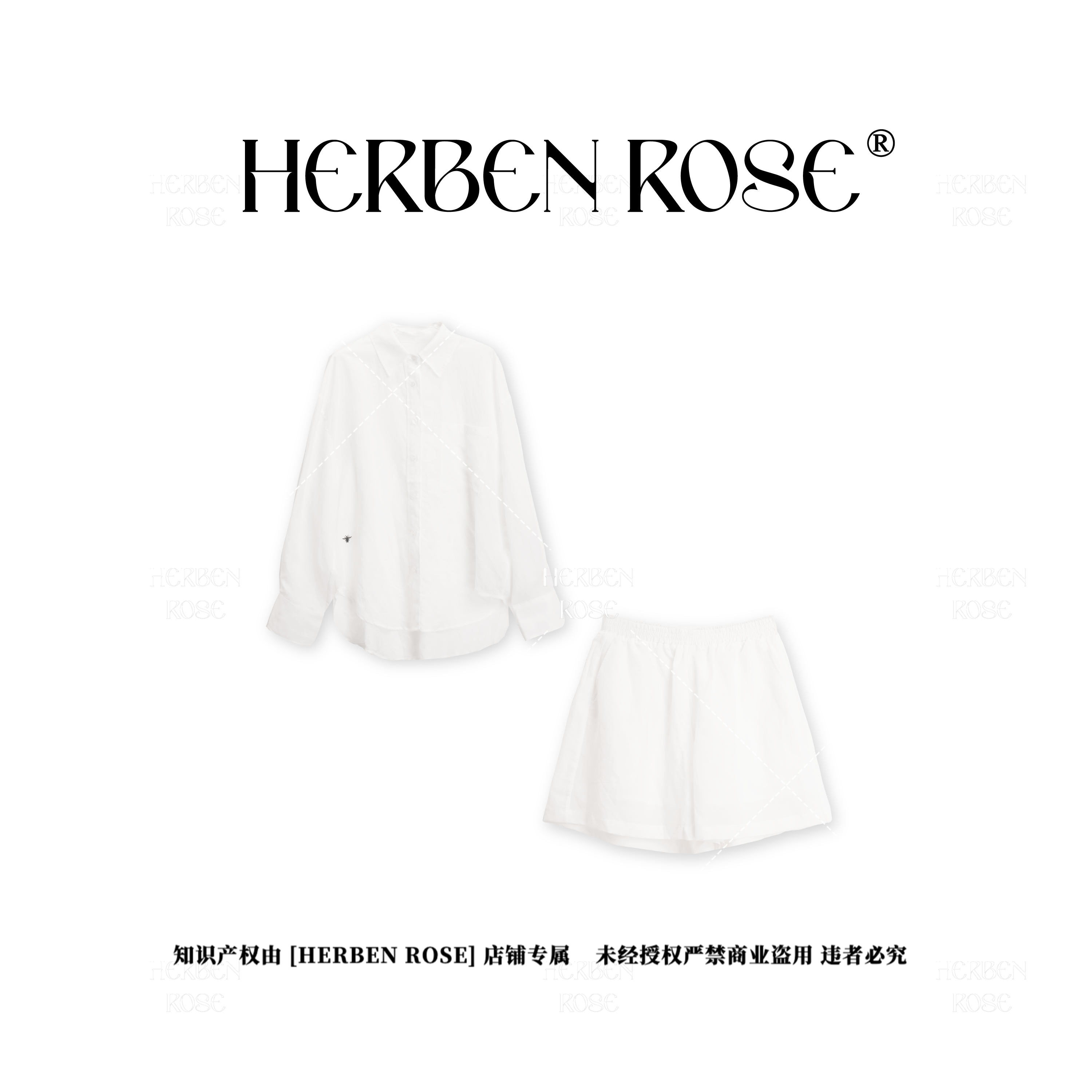 「D家蜜蜂」 2025夏季品牌同步苎麻防晒T恤套装 753075