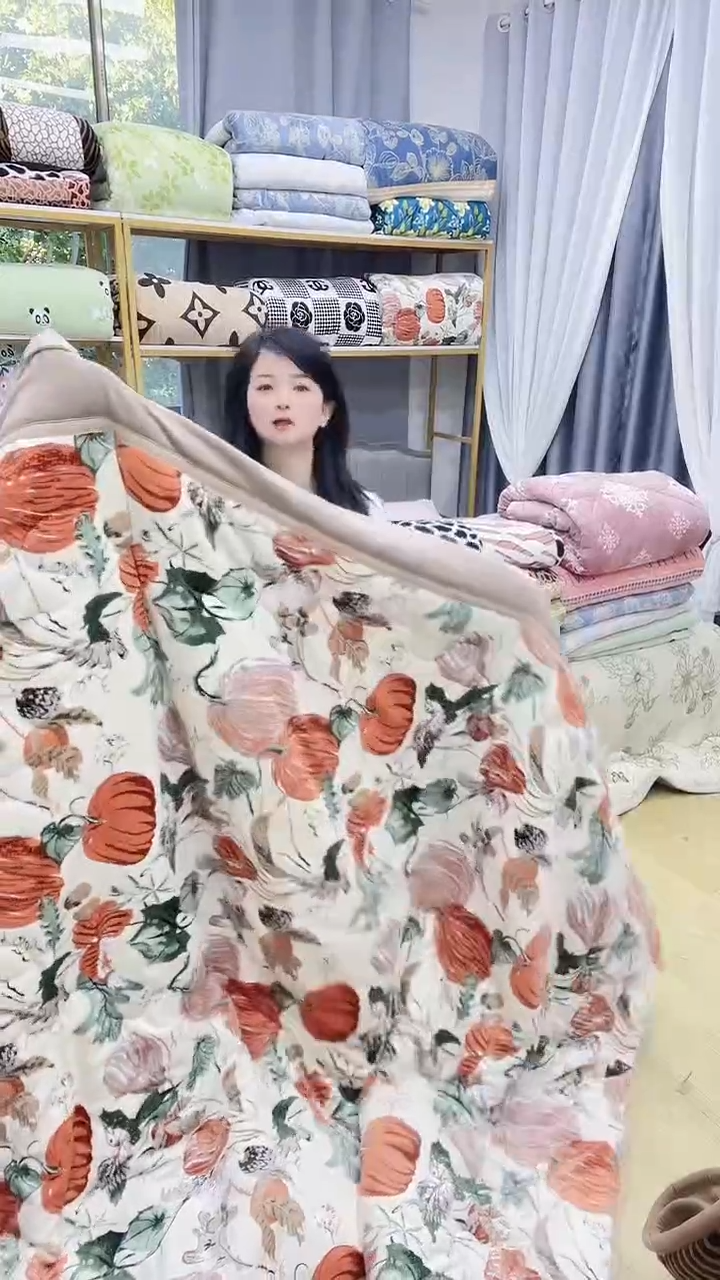 牛奶绒200*230南瓜被抽线瑕疵