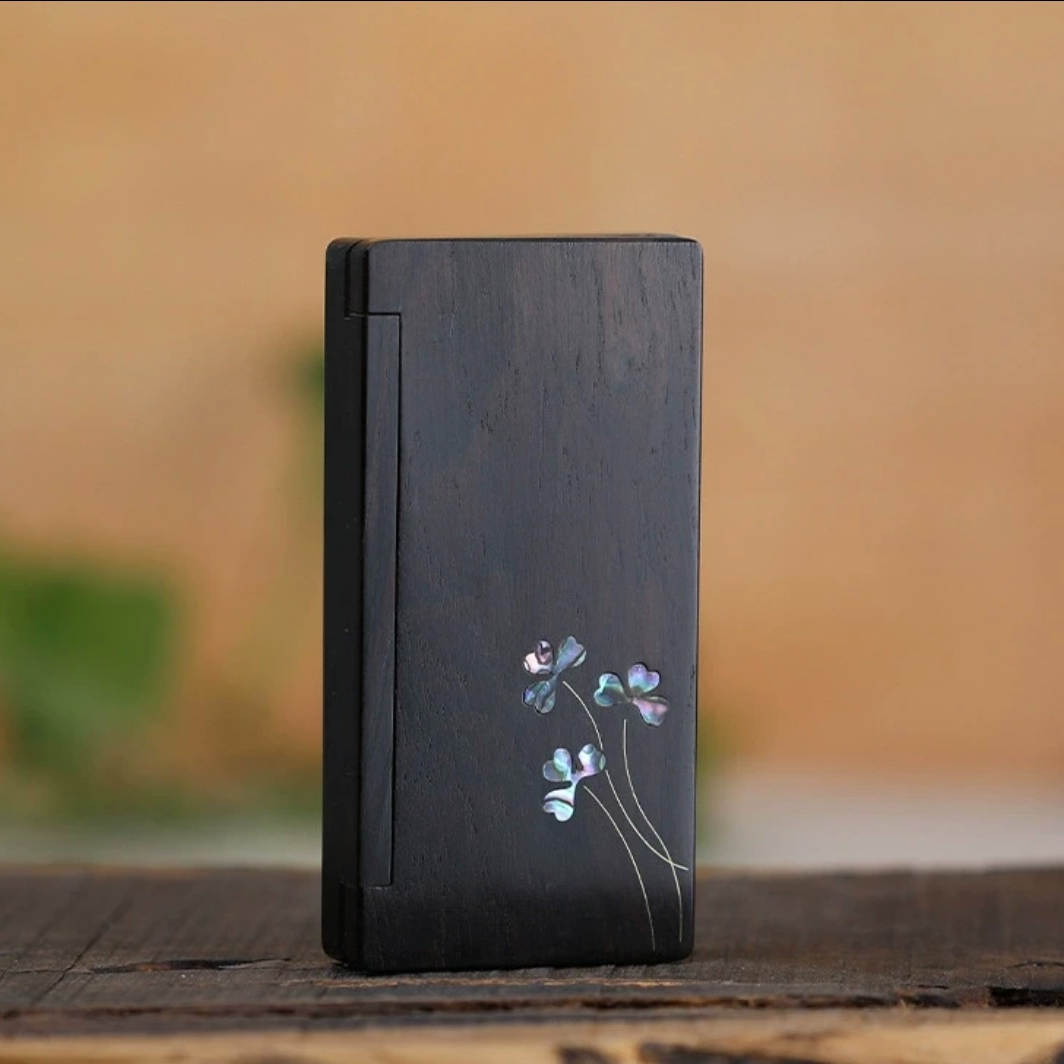 大道弘坊紫光檀镶贝壳香盒旅行携带方便5g线香装线香香盒香盒线香