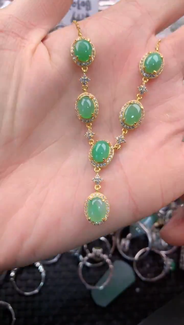 银S925镶嵌戒指翡翠555   5