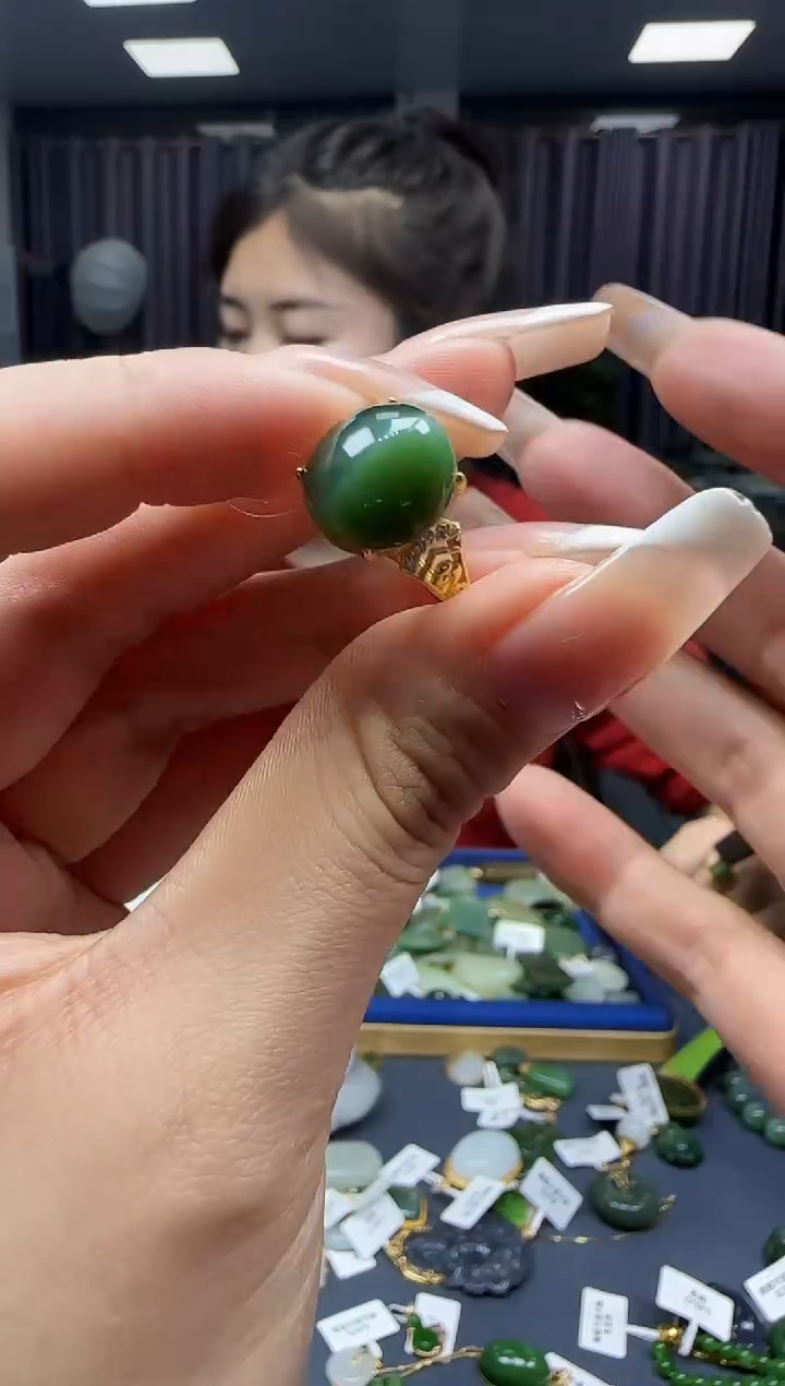 【闪购商品】和田玉戒指银S925镶嵌1