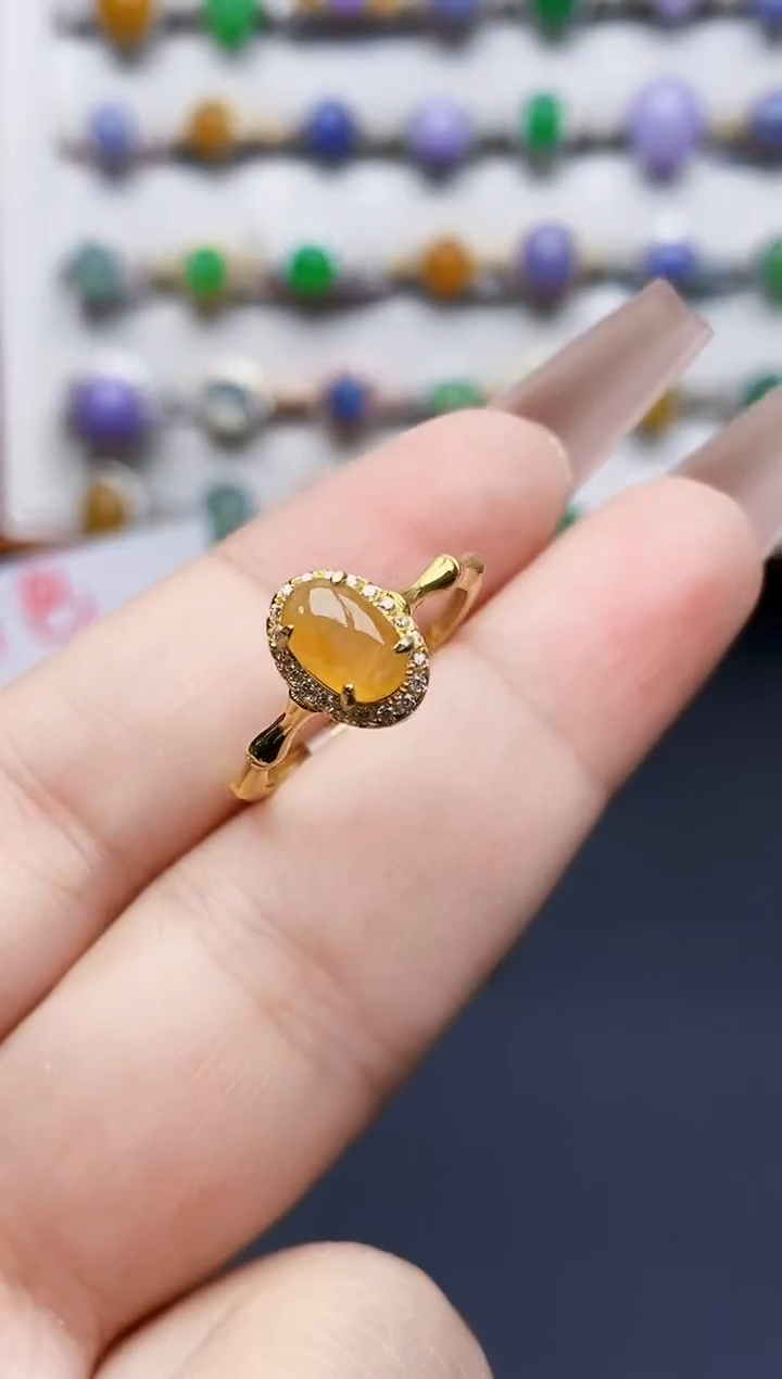 银S925镶嵌戒指翡翠3326