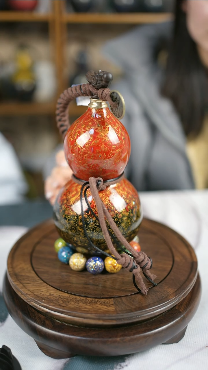 【闪购商品】精品大漆酒葫芦送漏斗网兜