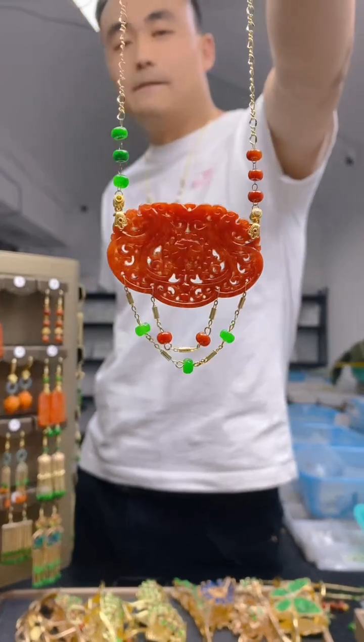 【闪购商品】翡翠耳饰合金248翡翠锁骨链