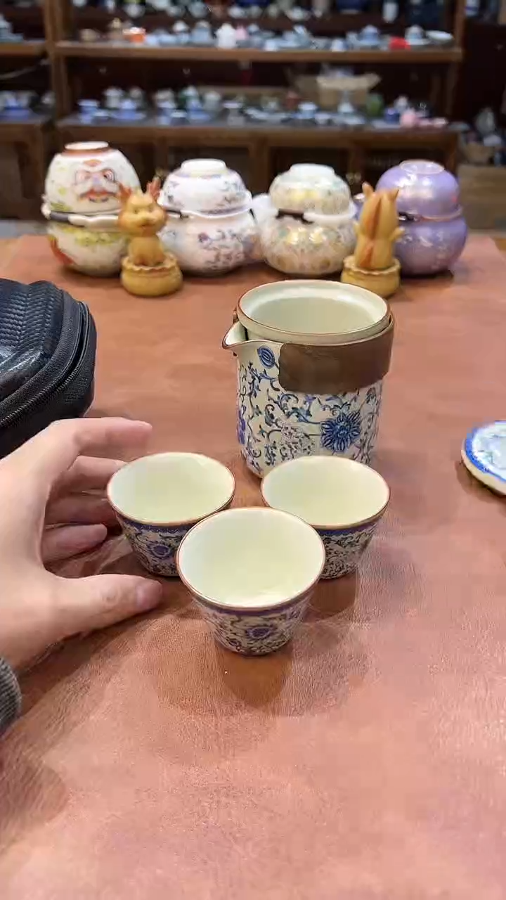真的很便宜会开片的旅行茶具