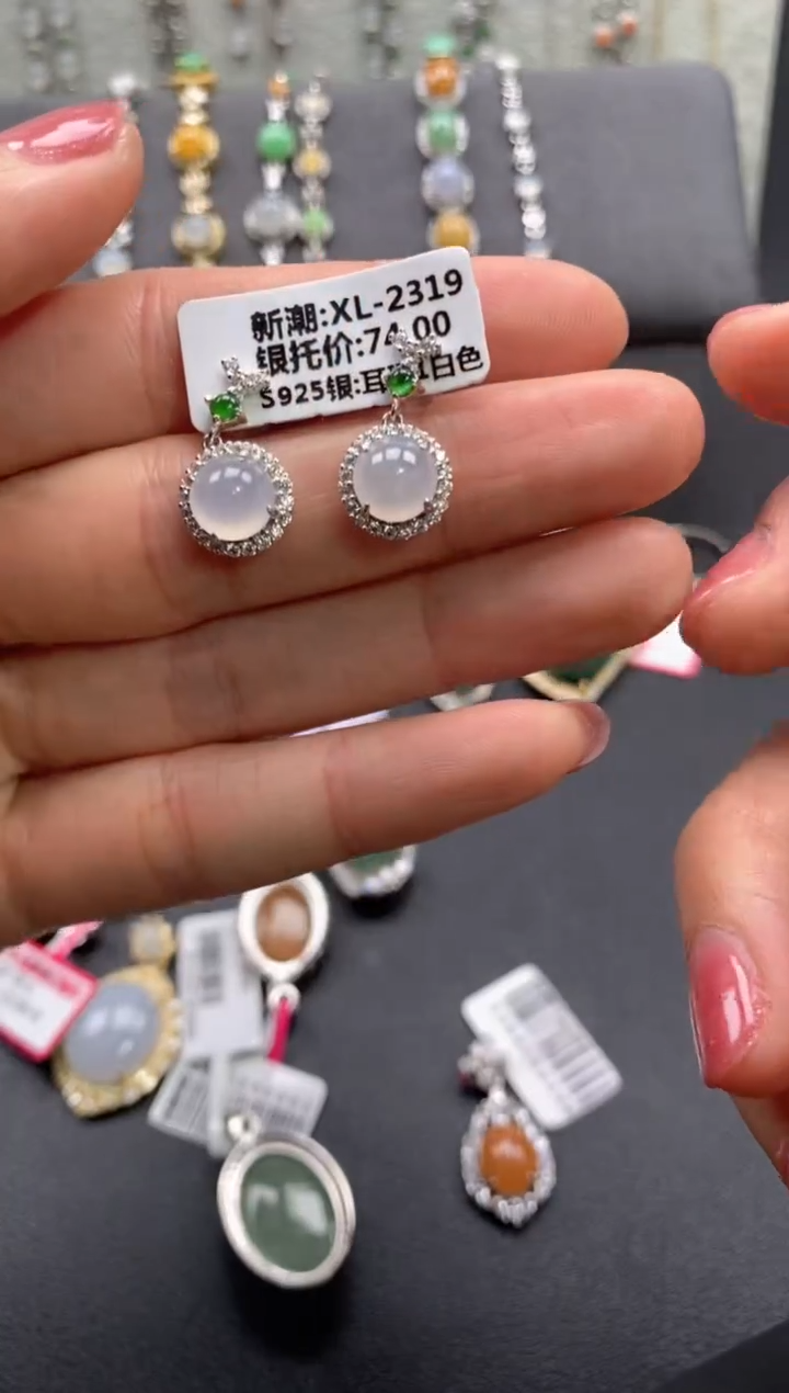 【闪购商品】翡翠戒指银S925镶嵌22222222    9