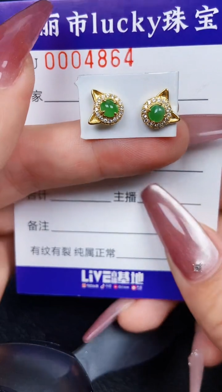 翡翠银S925镶嵌颈饰4864