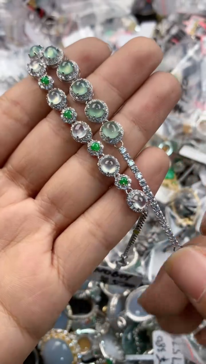 银S925镶嵌戒指翡翠9999----9