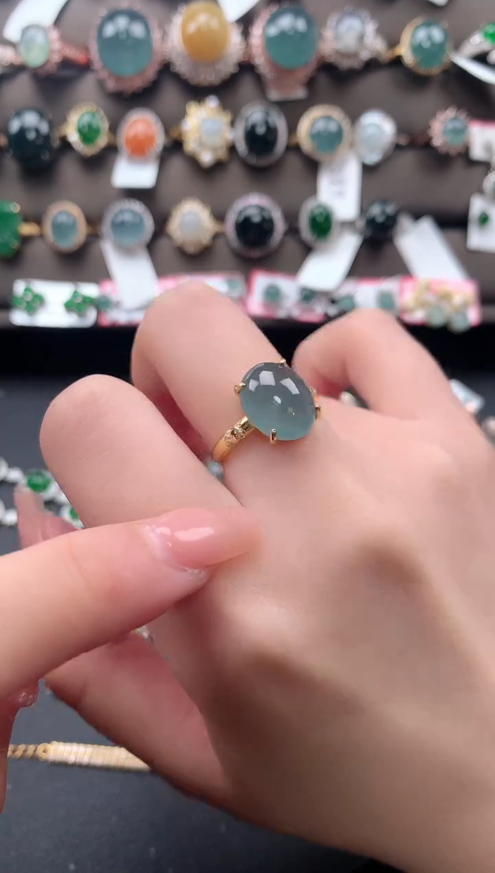 【闪购商品】翡翠戒指银S925镶嵌52141