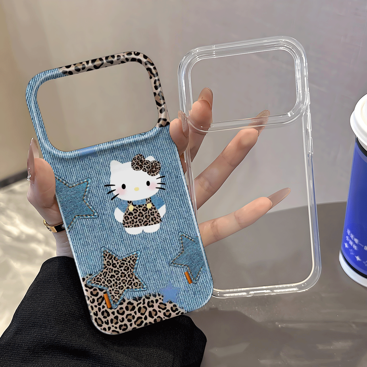 牛仔Kitty适用苹果17promax菲林果冻二合一按键全包