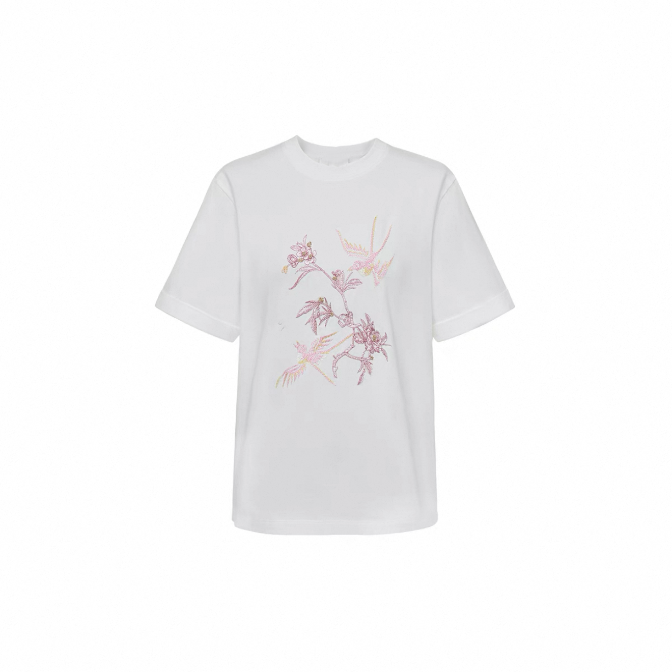 【夏夜未眠】刺绣舒适长绒棉圆领短袖t恤上TY8146