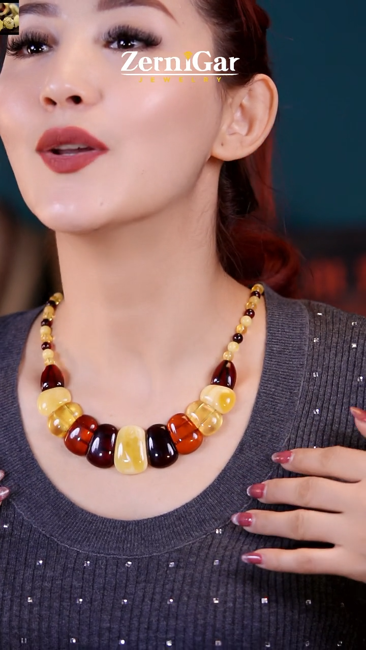 【闪购商品】琥珀颈饰未镶嵌天然琥珀项链