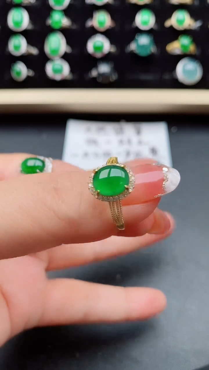 【闪购商品】翡翠戒指银S925镶嵌080801