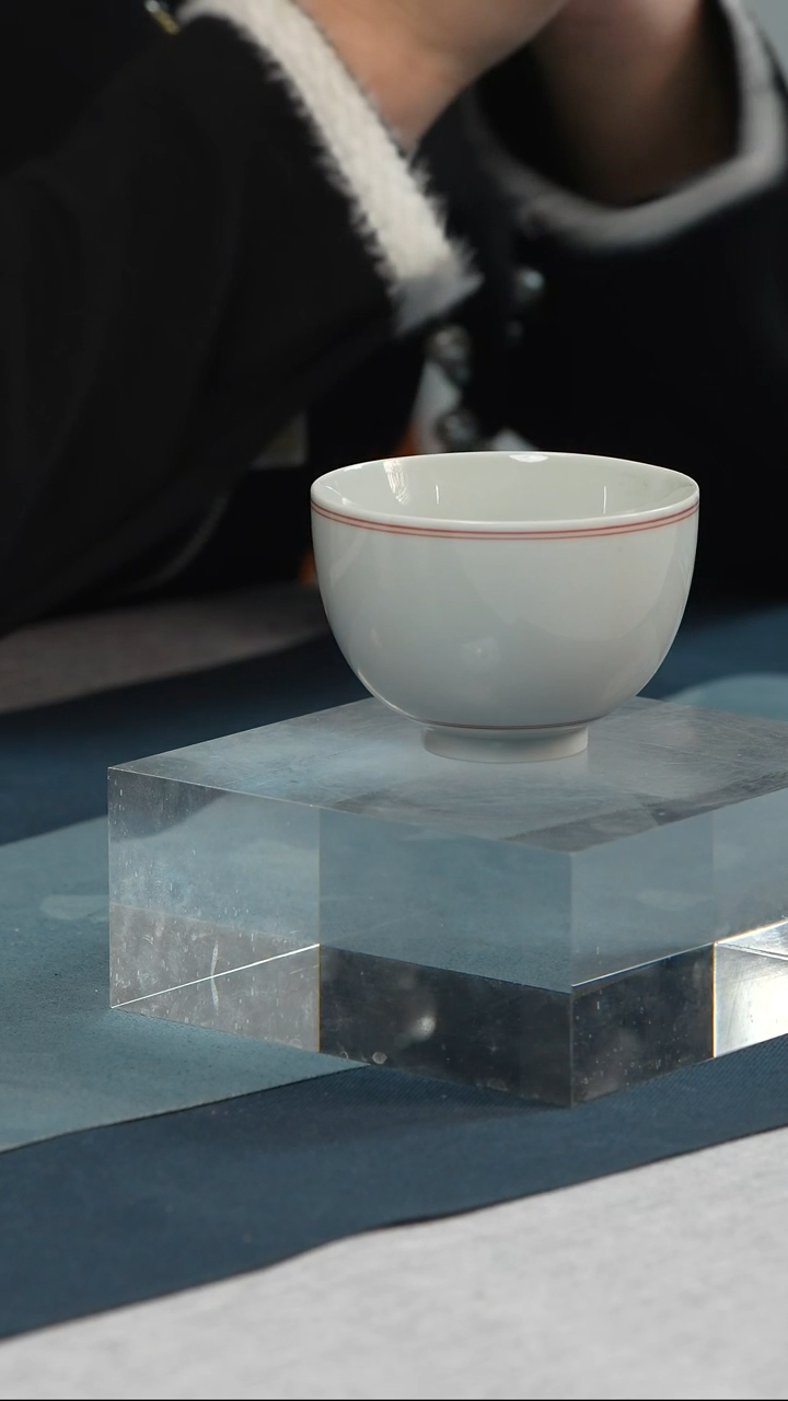 杯子瓷景德镇福利碗型杯（红）