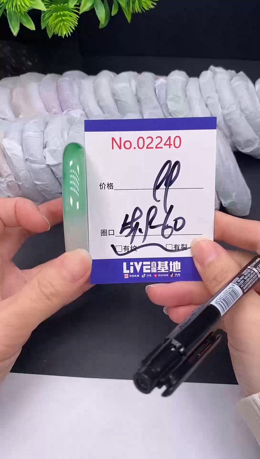 未镶嵌手镯翡翠2240