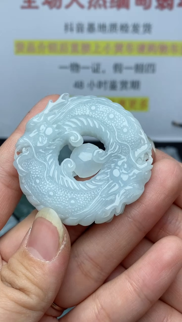 【闪购商品】翡翠颈饰未镶嵌双龙护主21069