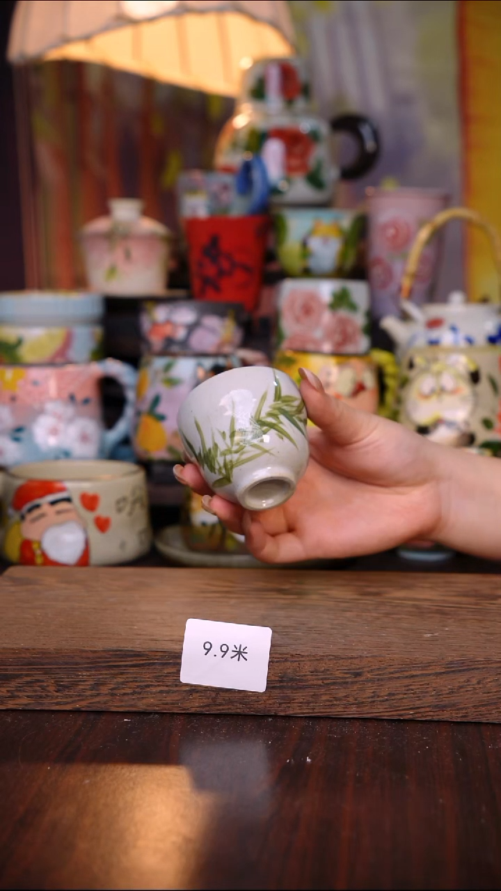 杯子陶泥垚手作 景德镇手工手绘陶瓷器物