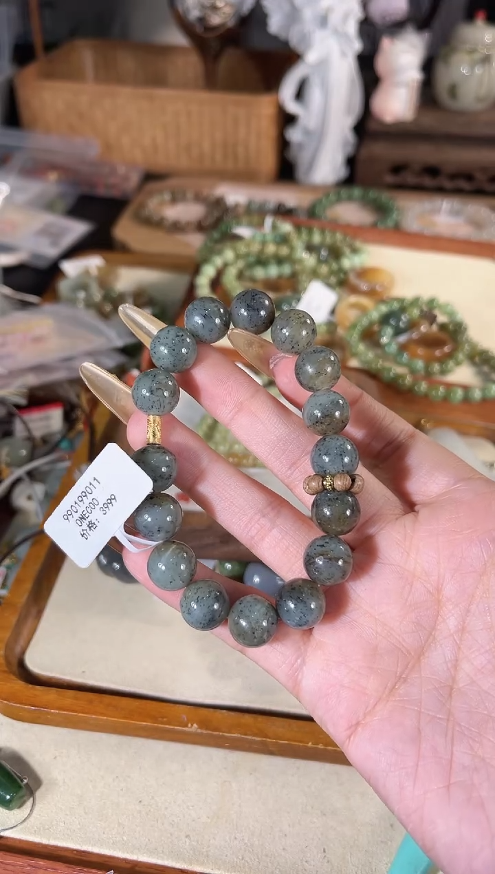 银S925镶嵌手链和田玉多样性发其一