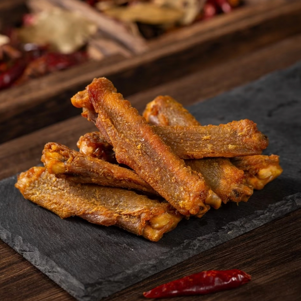 椒盐风干烤鸭翅香辣鸭翅中翅尖办公室小零食卤味开袋即食下酒菜