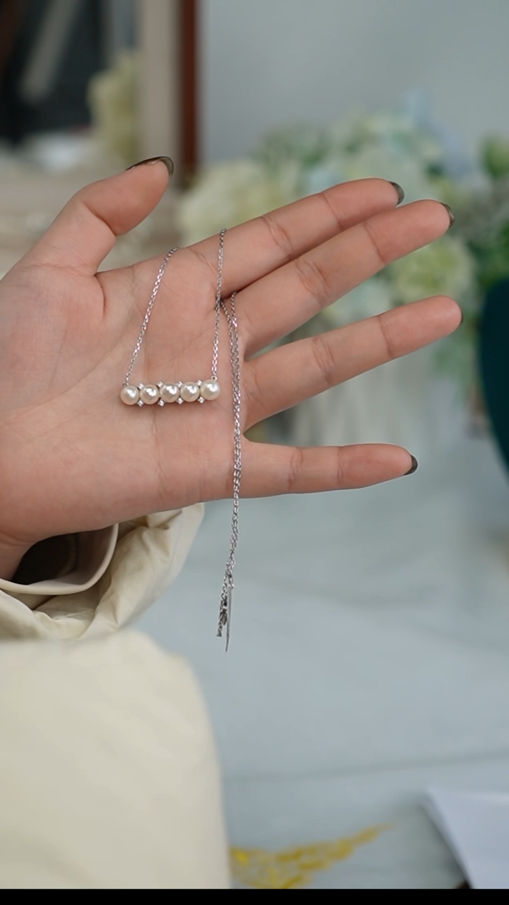 【闪购商品】海水珍珠项链银S925镶嵌项链 6-7mm