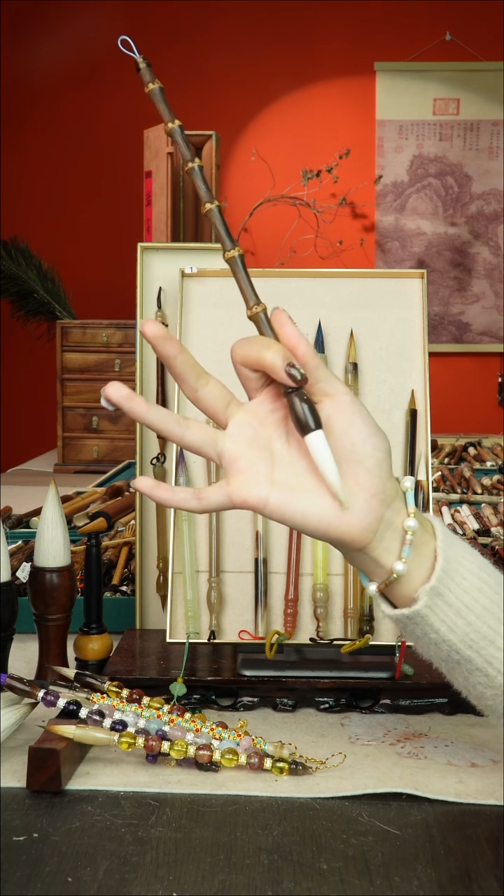 257号闪孤品高货毛笔链接 清水试笔 蘸墨不退