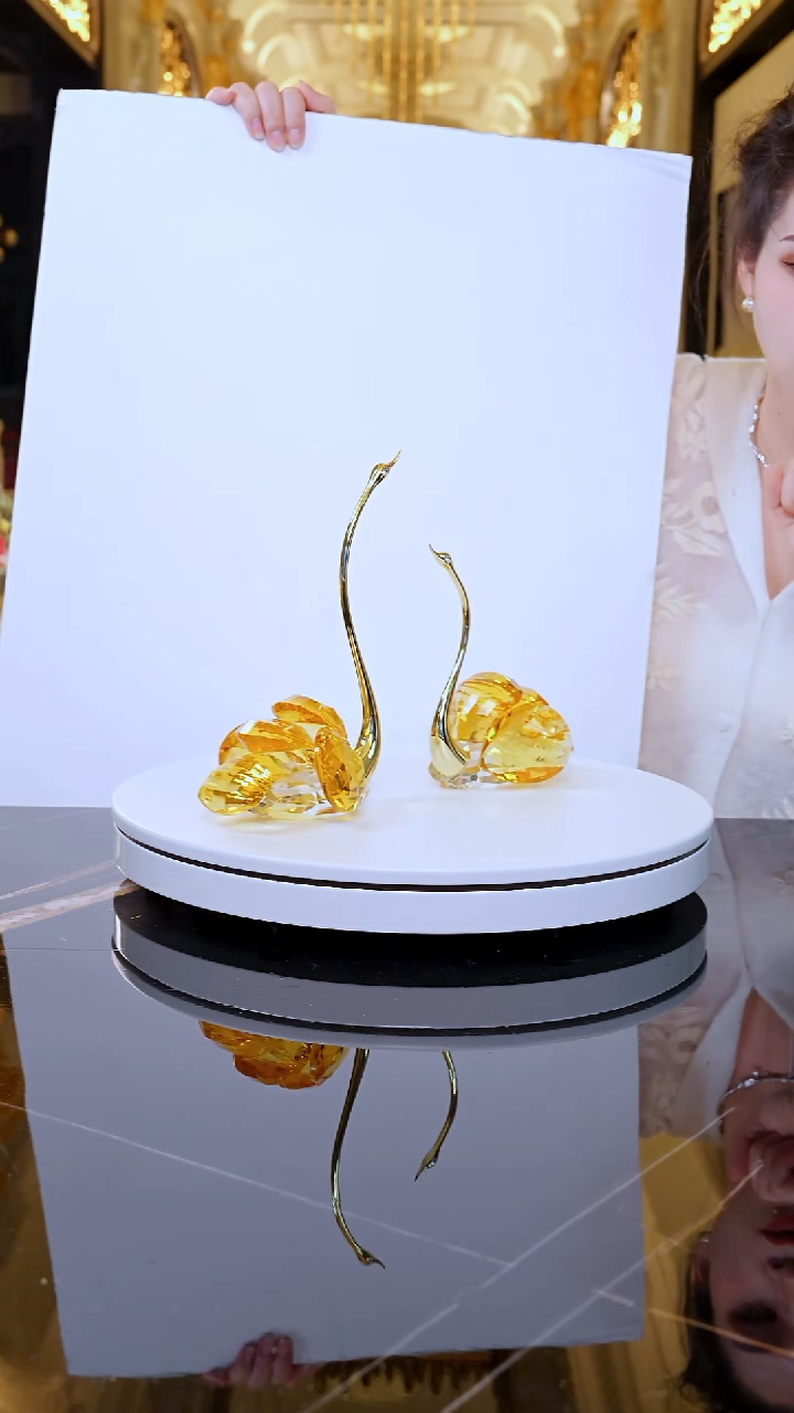 琉璃YB00693天鹅摆件一组