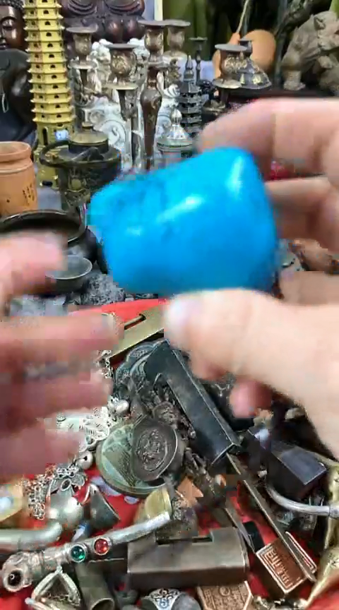 【闪购商品】一物一拍编号手把件松石