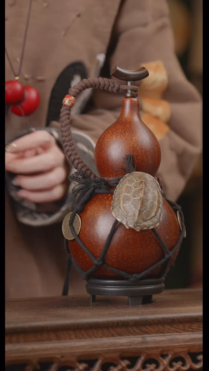 【闪购商品】240号精品天然大漆工艺防渗内胆酒葫芦~