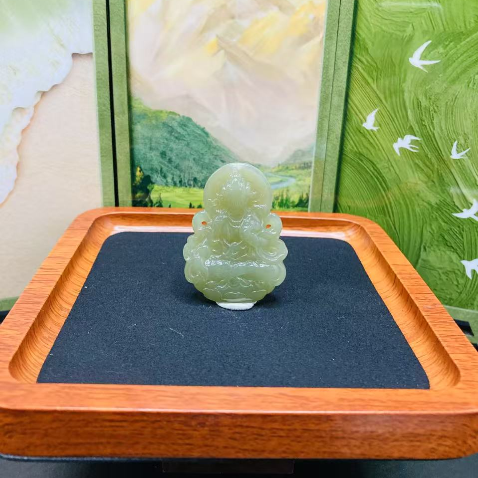 和田玉度母吊坠1225