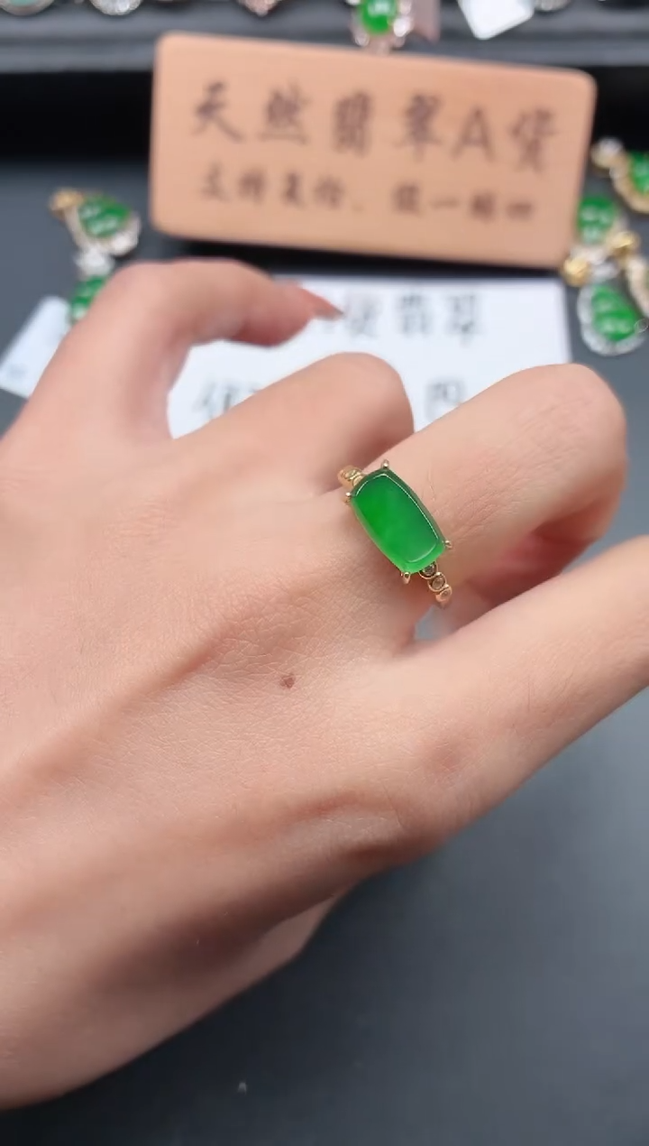 银S925镶嵌戒指翡翠11