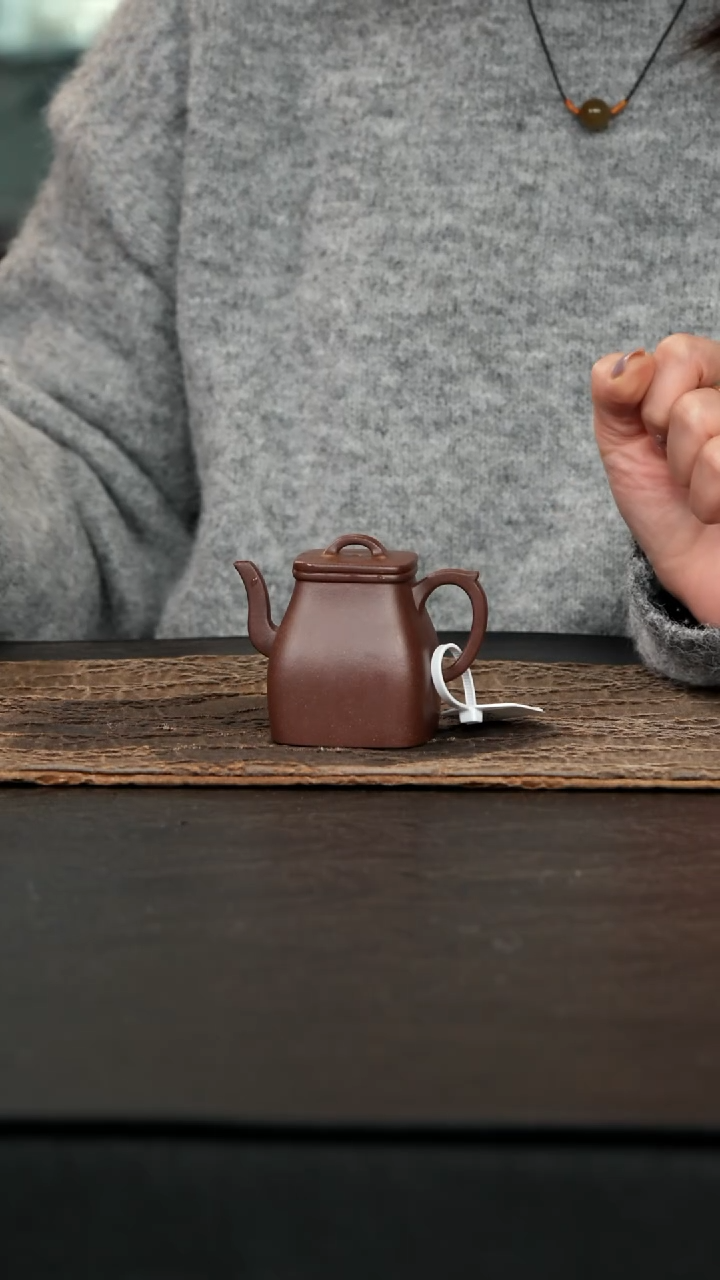 茶壶紫砂老紫泥夏方100cc