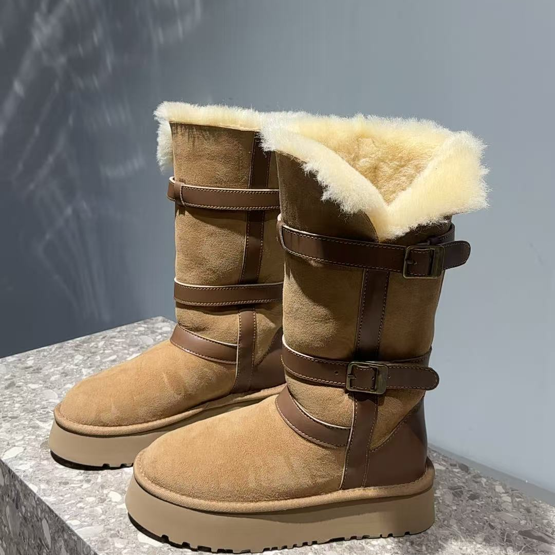 【高腰雪地靴】皮边高腰雪地靴1165959