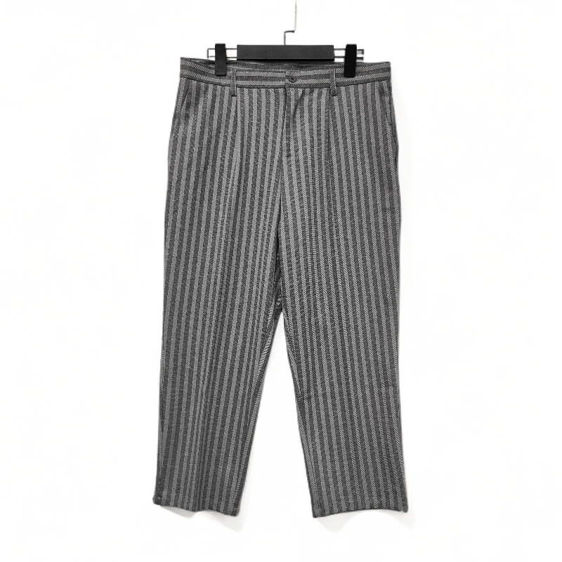 男士极简风修身小直筒裤休闲百搭条纹裤子痞帅长款西裤25106