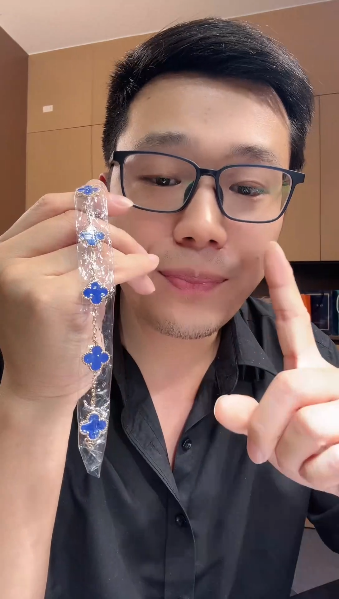 【闪购商品】玛瑙/玉髓手链18K金镶嵌蓝色k黄，五花手链GHJ 