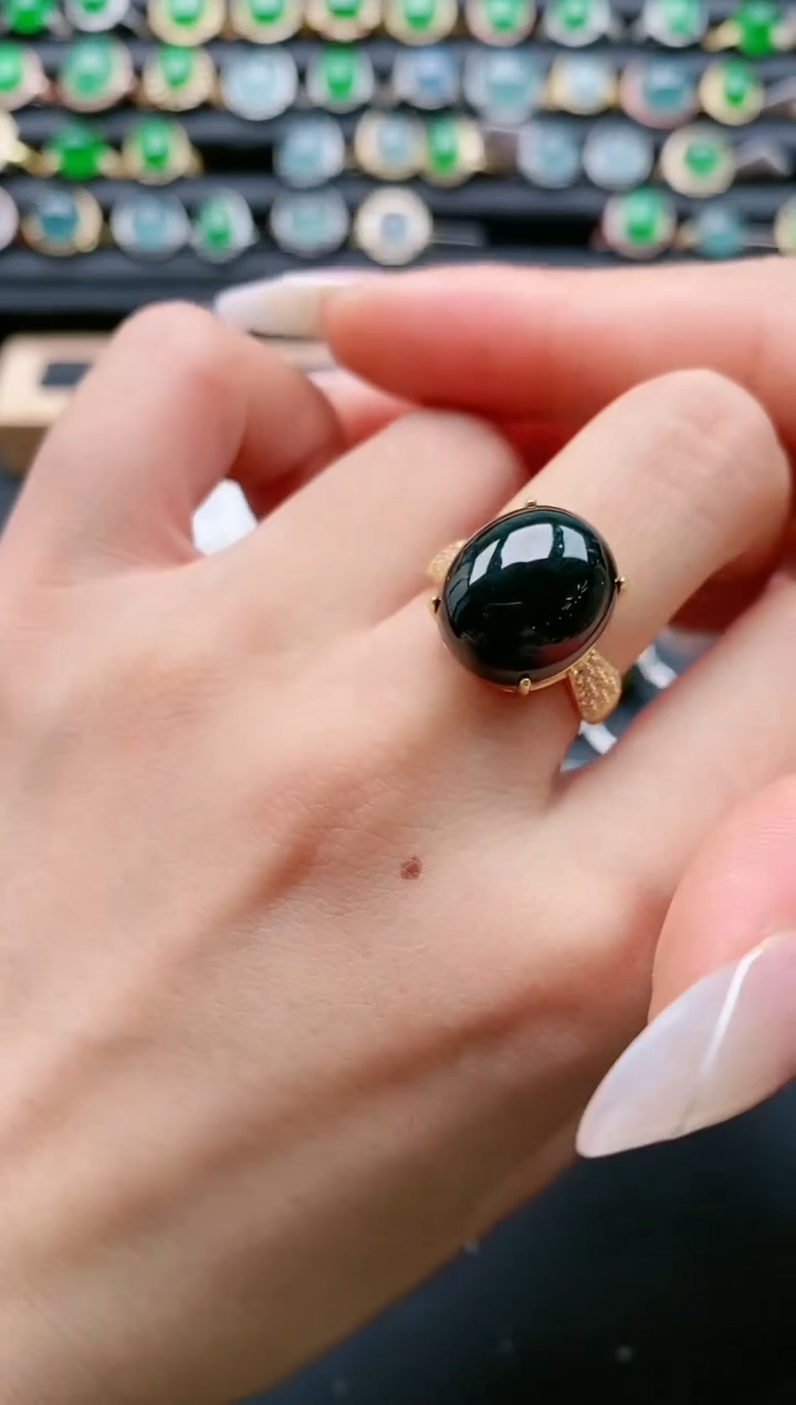 【闪购商品】翡翠戒指银S925镶嵌1111