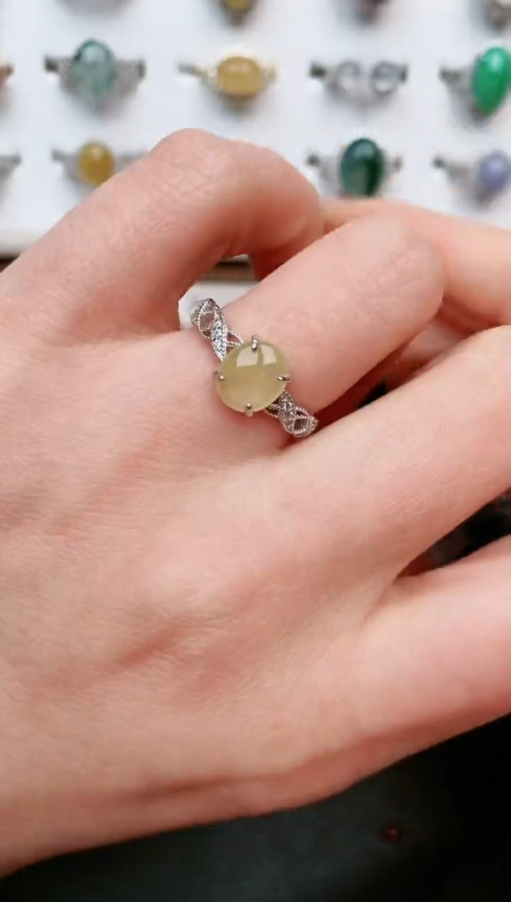 【闪购商品】翡翠戒指银S925镶嵌....