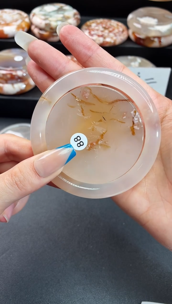 手镯玛瑙/玉髓未镶嵌手****7石英质玉61圈60/61带(赠送镯心)