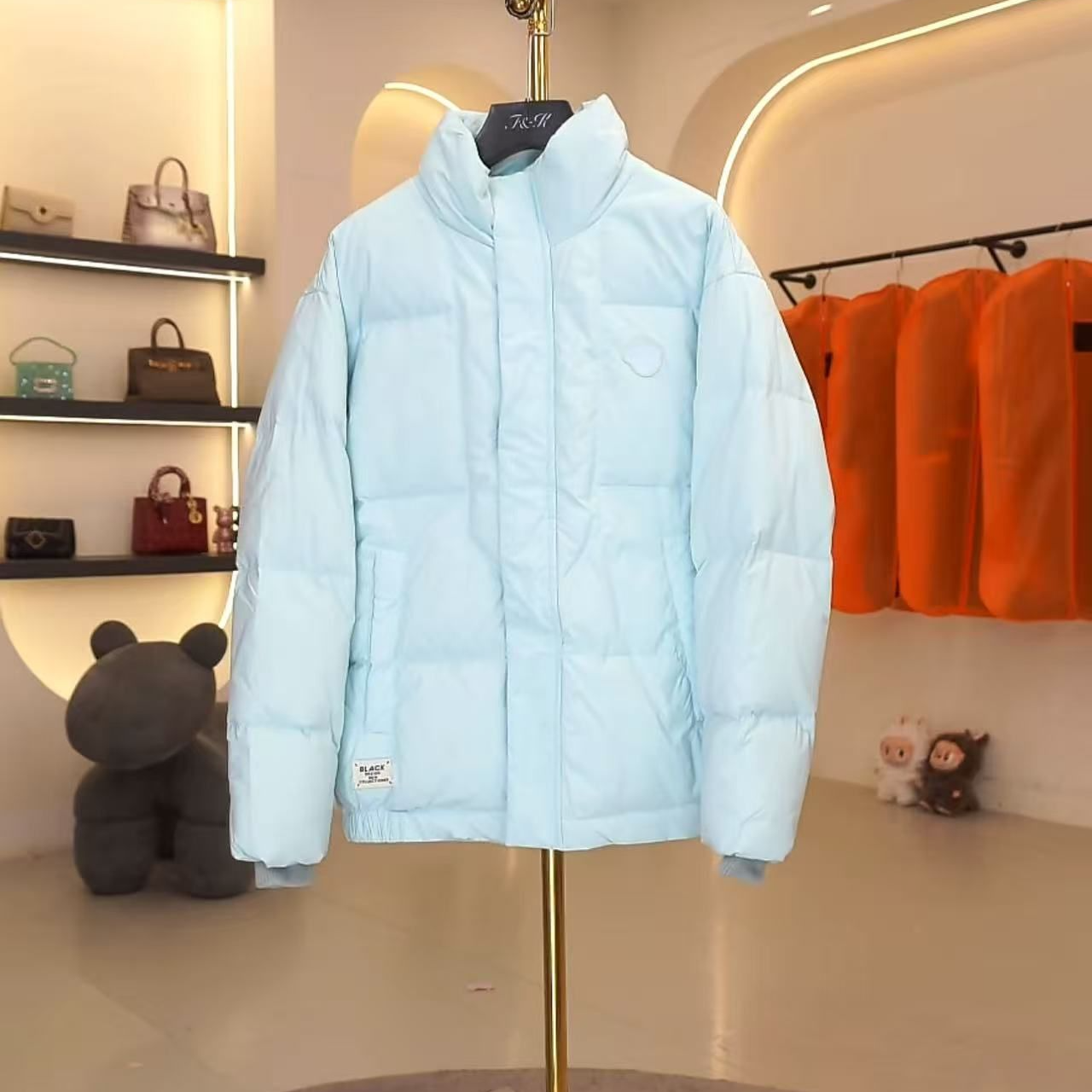 FF3425立领轻薄连帽情侣收口袖秋冬加绒加厚款棉服