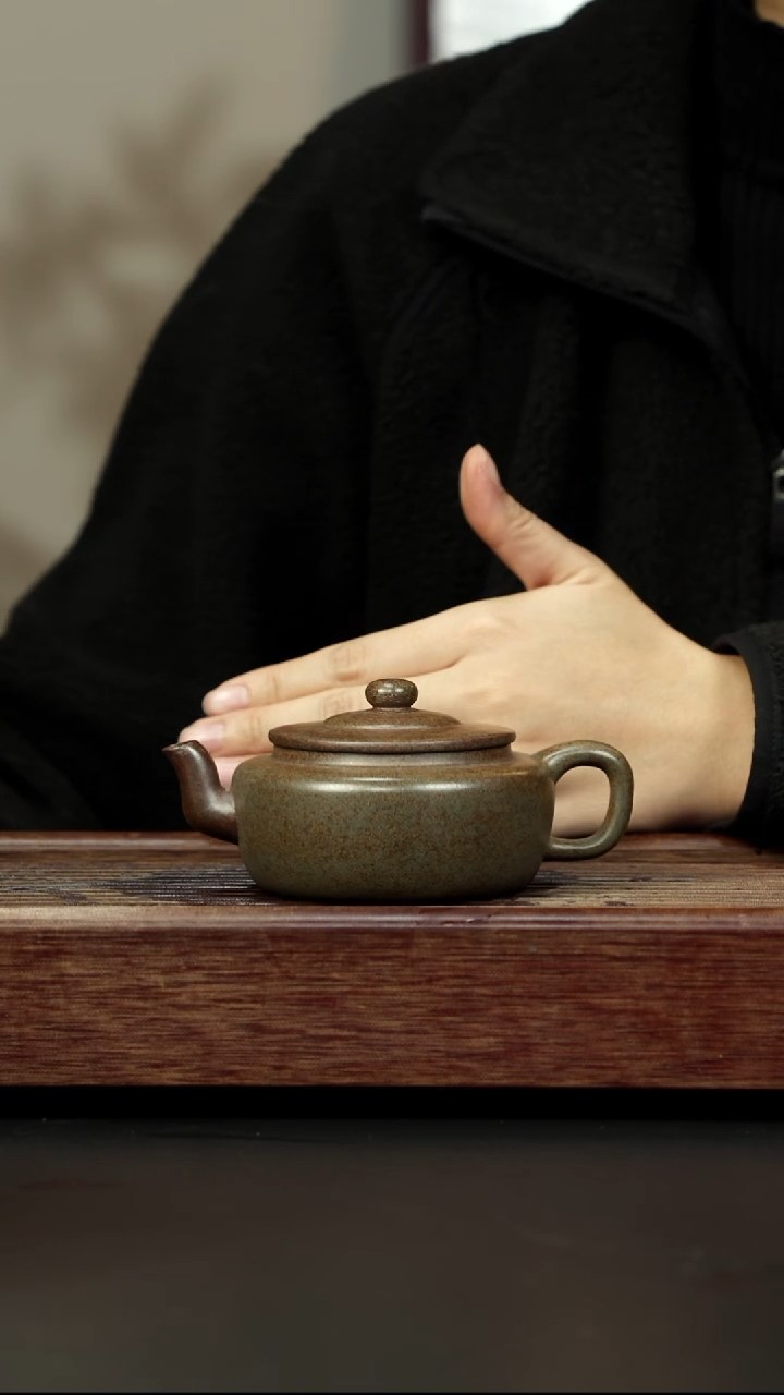 茶壶紫砂蟹壳青柴烧 旭帽