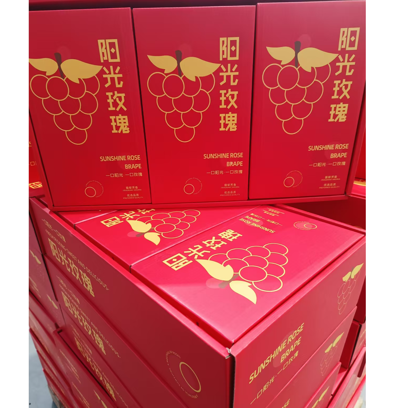 阳光玫瑰红箱晴王葡萄三合一礼盒