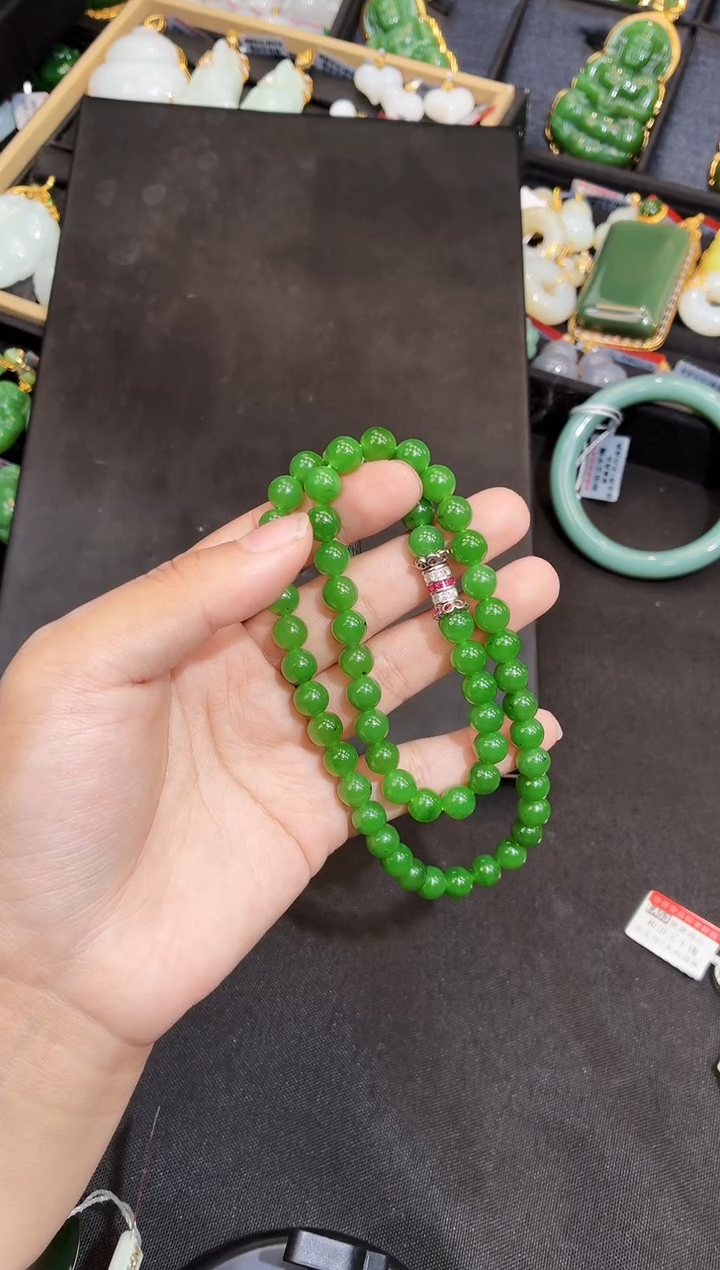 项链未镶嵌和田玉8MM 多样性发一