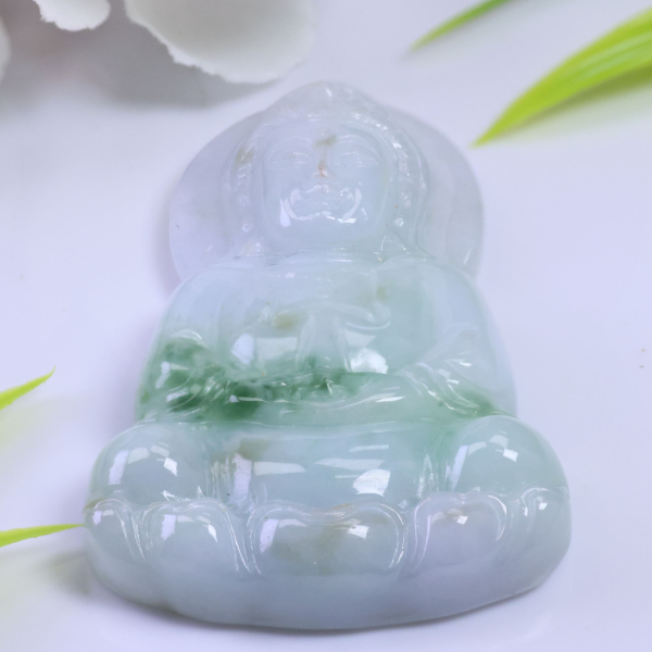 天然缅甸A货翡翠观音挂件GZ-1769