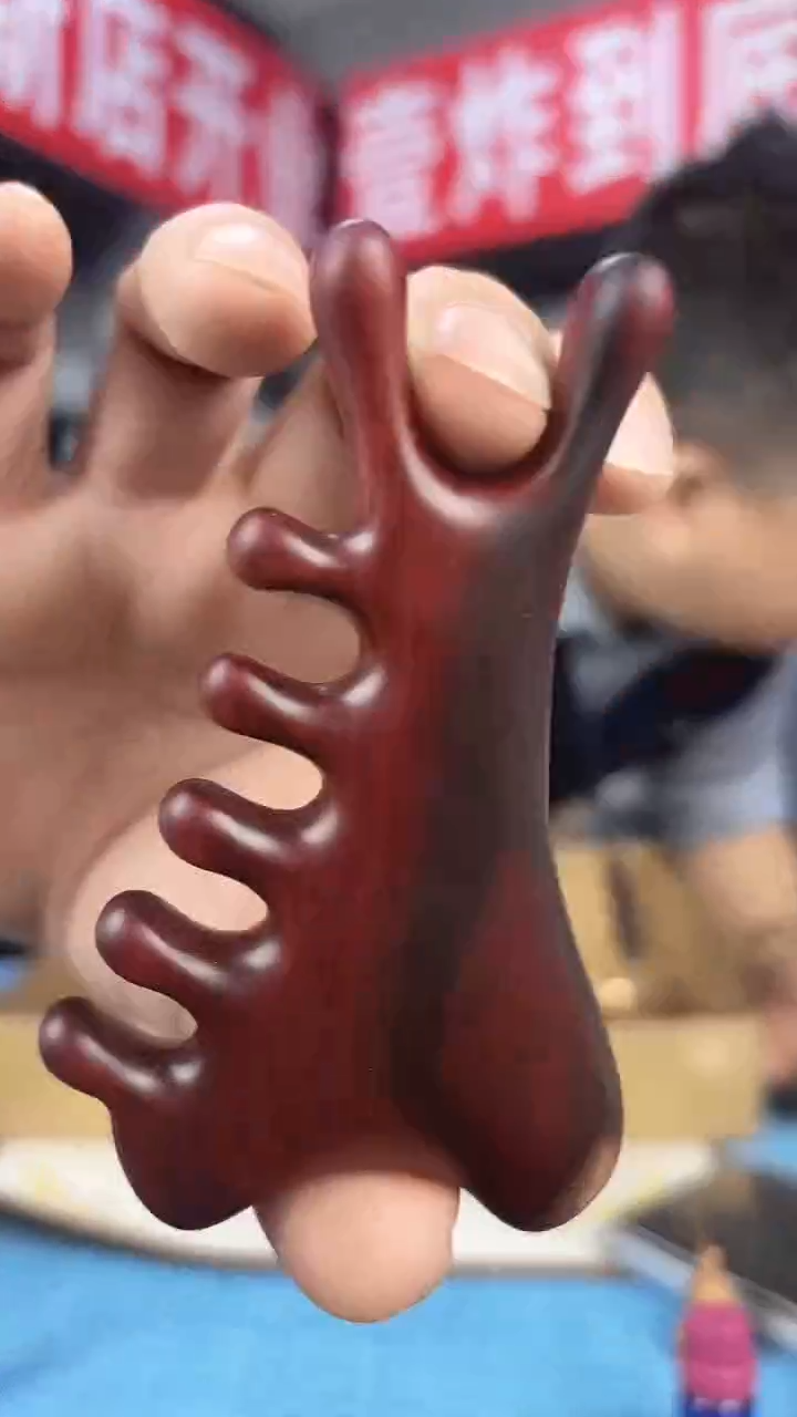 柏木紫光檀异形按摩梳子