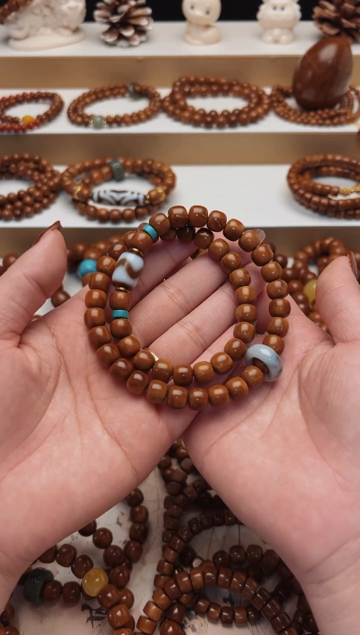 【闪购商品】库克吊坠库克菩提老型珠天珠8*9mm