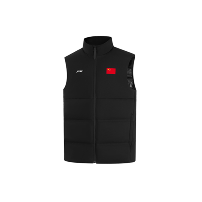 【冬季新品】李宁荣耀系列国旗款男子宽松90%鸭绒羽绒马甲AMRV121